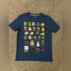 Old Navy Boys blue Minecraft Gamer Graphic Tee Medium (8)
